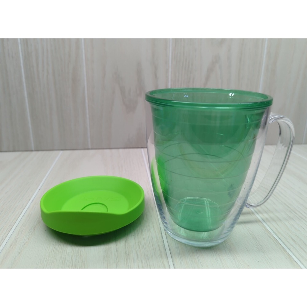 Tervis Clear & Colorful Insulated Tumbler 16oz Mug green w/ lime green lid